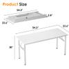 Need Folding Desk, 54 inch Large Computer Desk for Home Office, No Install Needed Study Student Writing Table Desk Workstation, White view 3