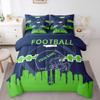 Erosebridal 7 Pcs Comforter Set Queen Size,Personalized Kids Football Bed in a Bag with Flat Sheet and Fitted Sheet for Kids and Adults,Sports Bedding Set with Pillowcases and Cushion Cases view 1