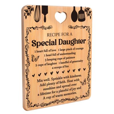 Birthday Gifts for Daughter - "Recipe for a Special Daughter" Daughter Birthday Gifts Cutting Board, Bamboo-Made Engraved Daughter Birthday Gifts from Mom Cutting Board, 11x8.5x0.35 in.