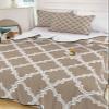 Summer Quilts Full Size, Lightweight Quilted Coverlet Geometric Simple Style Comforter Set for Bed, All Season Bedspreads Beige Morocco Pattern Texture Soft Quilt Bedding with 2 Pillowcases 78x90 Inch view 2
