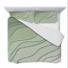 TocaHome Summer Quilts Full Size, Lightweight Quilted Coverlet Sage Green Gradient Stripes Comforter Set for Bed, All Season Bedspreads Soft Quilt Bedding with 2 Pillowcases 78x90 Inch view 1