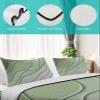 TocaHome Summer Quilts Full Size, Lightweight Quilted Coverlet Sage Green Gradient Stripes Comforter Set for Bed, All Season Bedspreads Soft Quilt Bedding with 2 Pillowcases 78x90 Inch view 4