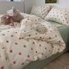 Nayoroom Heart Duvet Cover Twin Size Kawaii Pink Heart Printed on Cream White Bedding Set 2Pcs Kids Girls Cute Heart-Shaped Pattern Comforter Cover with Zipper Closure Soft Breathable Microfiber view 1