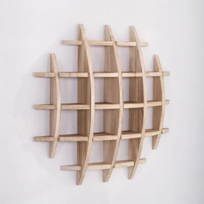 RONGQUAN Unique Mesh Solid Display Stand Vintage Solid Wood Tea Cup Holder Wall Mounted Teaware Teacup Tea Cup Holder for Kitchen Living Room Shops Office