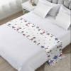 71"x20" Bed Runners Scarf, 4th of July USA Flag Star on White Hotel Bedding Runner Luxury Soft Bed Scarves, Red Stripe Love Hearts Decorative Accent Bedding Scarf for Bedroom Wedding Room Guesthouse view 2
