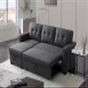 DREAMODERN 82" Pull-Out Sofa Bed with Storage Space for Living Room, Sectional Sofa Couch L-Shape Convertible Sofa Bed for Home Office - Linen Fabric 82" W x 53" D x 34.5" H Drak Gray view 4