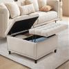 UTOASIS 36" Large Square Ottoman with Storage, Tufted Upholstered Storage Ottoman with Lift Top & Solid Legs for Bedroom Room, Extra Large Coffee Tables Bench for Living Room as Footstool (Beige) view 1