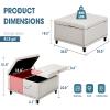 UTOASIS 36" Large Square Ottoman with Storage, Tufted Upholstered Storage Ottoman with Lift Top & Solid Legs for Bedroom Room, Extra Large Coffee Tables Bench for Living Room as Footstool (Beige) view 2