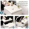 UTOASIS 36" Large Square Ottoman with Storage, Tufted Upholstered Storage Ottoman with Lift Top & Solid Legs for Bedroom Room, Extra Large Coffee Tables Bench for Living Room as Footstool (Beige) view 3