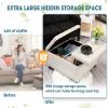 UTOASIS 36" Large Square Ottoman with Storage, Tufted Upholstered Storage Ottoman with Lift Top & Solid Legs for Bedroom Room, Extra Large Coffee Tables Bench for Living Room as Footstool (Beige) view 4
