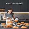 COMFEE' Compact Rice Cooker 8 Cups Cooked/4 Cups Uncooked, 9-in-1 Multi Cooker, Fast Rice Maker, Steam, Brown Rice, Grains, Fuzzy Logic Technology, Grey view 2
