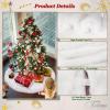 OurWarm 72 Inch Christmas Tree Skirt, Faux Fur Xmas Tree Decorations White Soft Plush Fluffy Large Xms Tree Skirt for Christmas Home Decor Holiday Party Winter Indoor view 3
