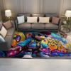 Hip Hop Style Kids Rug Funny Monkey Prints Graffiti Area Rugs Low Pile Playroom Rug Non Slip Carpet for Living Room Bedroom Decor 2' x 3' view 1