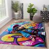 Hip Hop Style Kids Rug Funny Monkey Prints Graffiti Area Rugs Low Pile Playroom Rug Non Slip Carpet for Living Room Bedroom Decor 2' x 3' view 3