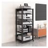 BYZOMU 5/6/7 Tier Audio/Video Rack Cabinet, AV Stereo Media Tower/Record Player Console/Compontent Corner TV Stand/Game Shelve with Adjustable Shelves for Home Office Entertainment Center(6 Tier-2) view 1