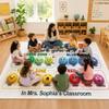 Feelings Chart Area Rug, Classroom Rug, Mental Health, Calming Corner Carpet for Class, Anti-Skid Fluffy Emotions Rugs for Nursery School Dcor (Feelings #1, 5' x 8' (Rectangular)) view 3