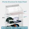AOODA Clear Over the Door Hat Racks for Baseball Caps, Large Holds up to 72 Caps Hat Storage Organizer for Closet Wall, Deep Pockets Hanging Snapback Holder Shelves with 3 Hooks, White view 3