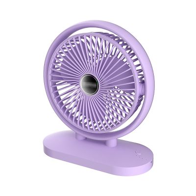 MUSMPLESY Small Fans Portable Rechargeable, Desk Fan with Strong Airflow, 90-Degree Adjustable Tilt, 3 Speeds USB Fan, Removable Grill, Electric Fan for Whole Room(Purple)