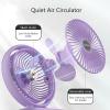 MUSMPLESY Small Fans Portable Rechargeable, Desk Fan with Strong Airflow, 90-Degree Adjustable Tilt, 3 Speeds USB Fan, Removable Grill, Electric Fan for Whole Room(Purple) view 2