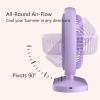 MUSMPLESY Small Fans Portable Rechargeable, Desk Fan with Strong Airflow, 90-Degree Adjustable Tilt, 3 Speeds USB Fan, Removable Grill, Electric Fan for Whole Room(Purple) view 3