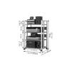 SOBS 3/4/5/6-Tier AV Media Stand Audio Rack with Wooden Shelf and Steel Frame, Modern Entertainment Stereo Component Storage Cabinet CD Player Stand for Home/Office/Theater(B,4 Tier) view 2