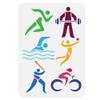 FINGERINSPIRE Sports Figures Stencil 8.3x11.7Inch Running Swimming Weightlifting Playing Ball Riding Sports Templates view 1