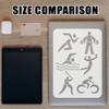 FINGERINSPIRE Sports Figures Stencil 8.3x11.7Inch Running Swimming Weightlifting Playing Ball Riding Sports Templates view 3