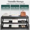 QIUHTR Shoe Bench with Cushioned Seat, Outdoor Shoe Rack Weatherproof, Storage Shoe Organizer, Sitting Bench Seat, for Entryway Bedroom Living Room Balcony(75 * 25 * 41.5cm) view 4