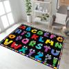Srocvi Kids Area Rug English Characters ABC and Math Symbols Learning Carpets, Lovely Black Foldable Large Area Rugs Perfect for Dining Room Bedside Kids Boys Bedroom Playroom Hallway, 6x9ft view 3