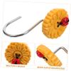 CATIEBYE 12pcs Sunflower and Ladybird Shower Curtain Hooks and Rings for Bathroom Secure Design Prevents Falling Versatile Decorative Hangers for All Shower Curtains view 4