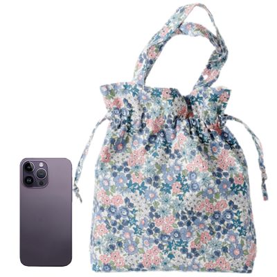 HomeLoft Basics Cute Cotton Floral Tote Bag Aesthetic Design Canvas Handbag Reusable Grocery Shopping Bag Snack Tote Coquette Gifts Bag (G)