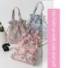HomeLoft Basics Cute Cotton Floral Tote Bag Aesthetic Design Canvas Handbag Reusable Grocery Shopping Bag Snack Tote Coquette Gifts Bag (G) view 3
