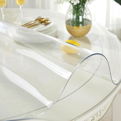 40 Inch Oval Table Cloth Clear Vinyl Tablecloth Upgraded Version65 Bevel DesignPortable Customization Round Table Plastic Cover Suitable for Glass/Metal/Wood/Marble Desktop, Transparent 3mm