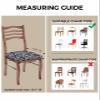 Black Botanical Chair Seat Covers for Dining Room Stretch Chair Seat Covers Set of 6,Chair Seat Protector Cushion Slipcovers for Kitchen Restaurant Office Country Retro White Tree Leaves Floral Flower view 3