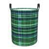 Blue And Green Scottish Tartan Collapsible Laundry Basket-Waterproof Large Storage Baskets,Toy Organizer,Home Decor view 1