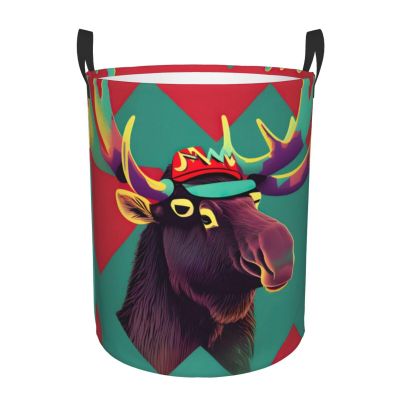 Moose Collapsible Laundry Basket-Waterproof Large Storage Baskets,Toy Organizer,Home Decor