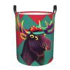 Moose Collapsible Laundry Basket-Waterproof Large Storage Baskets,Toy Organizer,Home Decor view 1