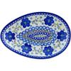 Polmedia Polish Pottery Oval Platter 10-inch - Bloom Queens Pattern Handmade in Boleslawiec Poland + Certificate of Authenticity view 2