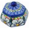 Polmedia Polish Pottery Jar with Lid UNIKAT - Floral Dream Pattern Handmade in Boleslawiec Poland + Certificate of Authenticity view 1