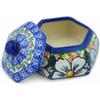 Polmedia Polish Pottery Jar with Lid UNIKAT - Floral Dream Pattern Handmade in Boleslawiec Poland + Certificate of Authenticity view 2