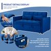 3-In-1 Sleeper Sofa,Velvet Pull Out Sofa Bed55.1-Inch Futon Convertible Loveseat Sleeper Love Seat with Adjustable Back, Sleeper Chair with Storage Bag & Pillow, for Living Room, Bedroom (A-Blue) view 4