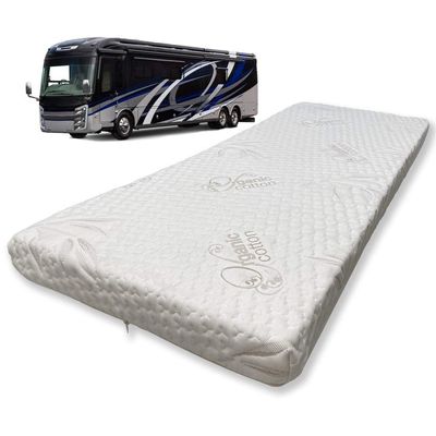 Foamma 12 x 30 x 72 Camper/RV Travel Gel Memory Foam Bunk Mattress, Organic Cotton Cover, Made in USA, Comfortable, Travel Trailer, CertiPUR-US Certified Foam