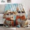 Cat Blanket - Cat Throw Blanket - Cat Blankets for Cat Lovers White Cat Blanket for Girls Boys, White Cat Blanket for Adults Cute Small Cat Blanket for Bed Soft Warm Couch Blanket, 50" x 60" view 3