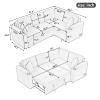 87.4" L-Shape Couch with Boucle Sofa Bed, Pull Out Couch Bed with USB Ports and Power Sockets Sectional Sofa Bed for Living Room, Apartment, Office, Beige view 2