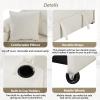 87.4" L-Shape Couch with Boucle Sofa Bed, Pull Out Couch Bed with USB Ports and Power Sockets Sectional Sofa Bed for Living Room, Apartment, Office, Beige view 3