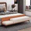 SONGCHAO Foot Rest End of Bed Bench Foot of Bed Bench Entry Bench Storage Bench Footstool Bench Leather Bench Foot Stools for Living Room(Brown,90 * 40 * 52cm) view 4