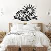 Sunrise Metal Wall Art, Sunrise Wall Decor Metal, Wave Art, Sun Wall Decoration Outdoor, Wall Decor Living Room, Bathroom (30"x21"/76x54cm, Black) view 1