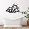 Sunrise Metal Wall Art, Sunrise Wall Decor Metal, Wave Art, Sun Wall Decoration Outdoor, Wall Decor Living Room, Bathroom (30"x21"/76x54cm, Black) view 2