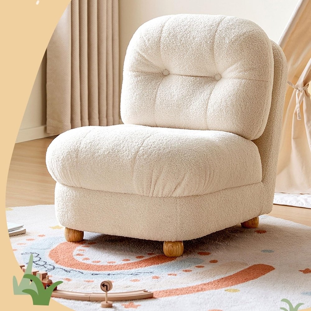Accent Chair Upholstered Armless Single Sofa High Backrest Cozy Reading Chair for Living Room Bedrooms Corner