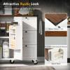 54.5" Kitchen Storage Island with Power Outlet, Farmhouse Kitchen Island with Internal Storage Rack, Drop Leaf, Spice Rack, Rolling Kitchen Cart on Wheels, for Home, Kitchen and Dining Room (White) view 2